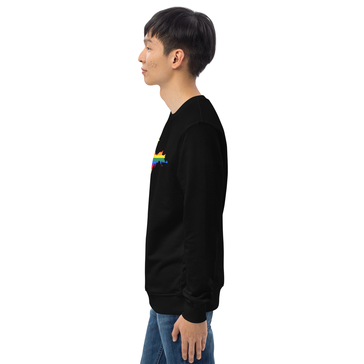 Michigan Upper Peninsula Sweatshirt (w/ UP Pride Flag Outline) | Unisex Organic