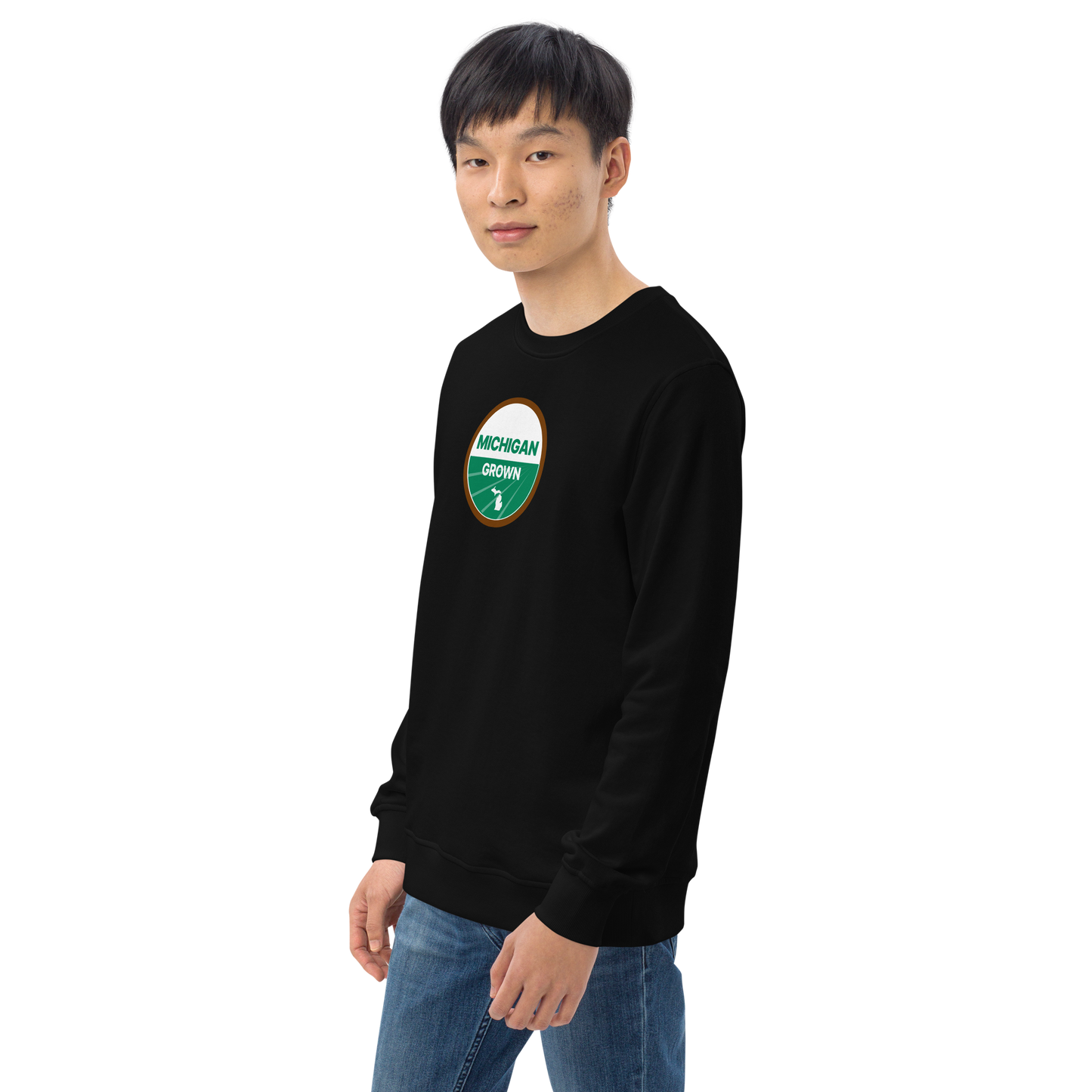 'Michigan Grown' Sweatshirt (Agricultural Certification Parody) | Unisex Organic