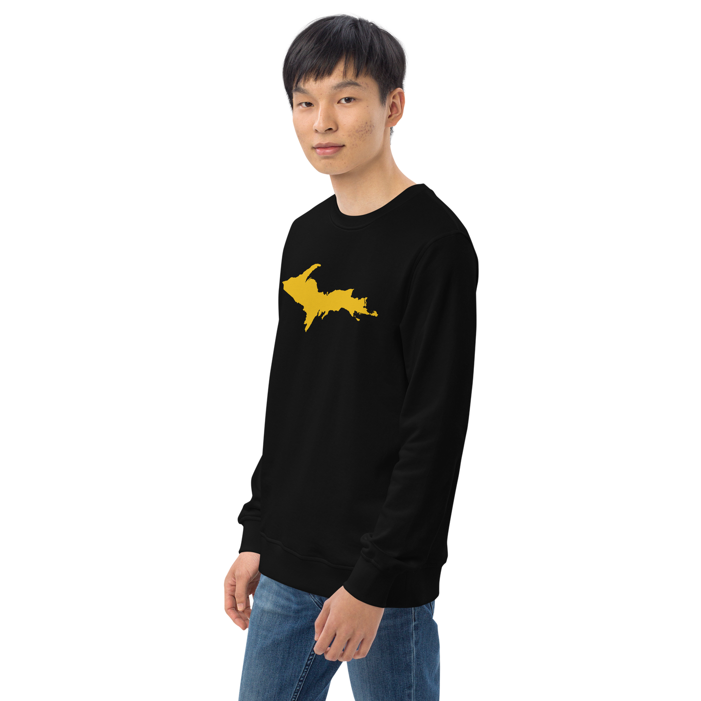 Michigan Upper Peninsula Organic Sweatshirt (w/ Gold UP Outline)