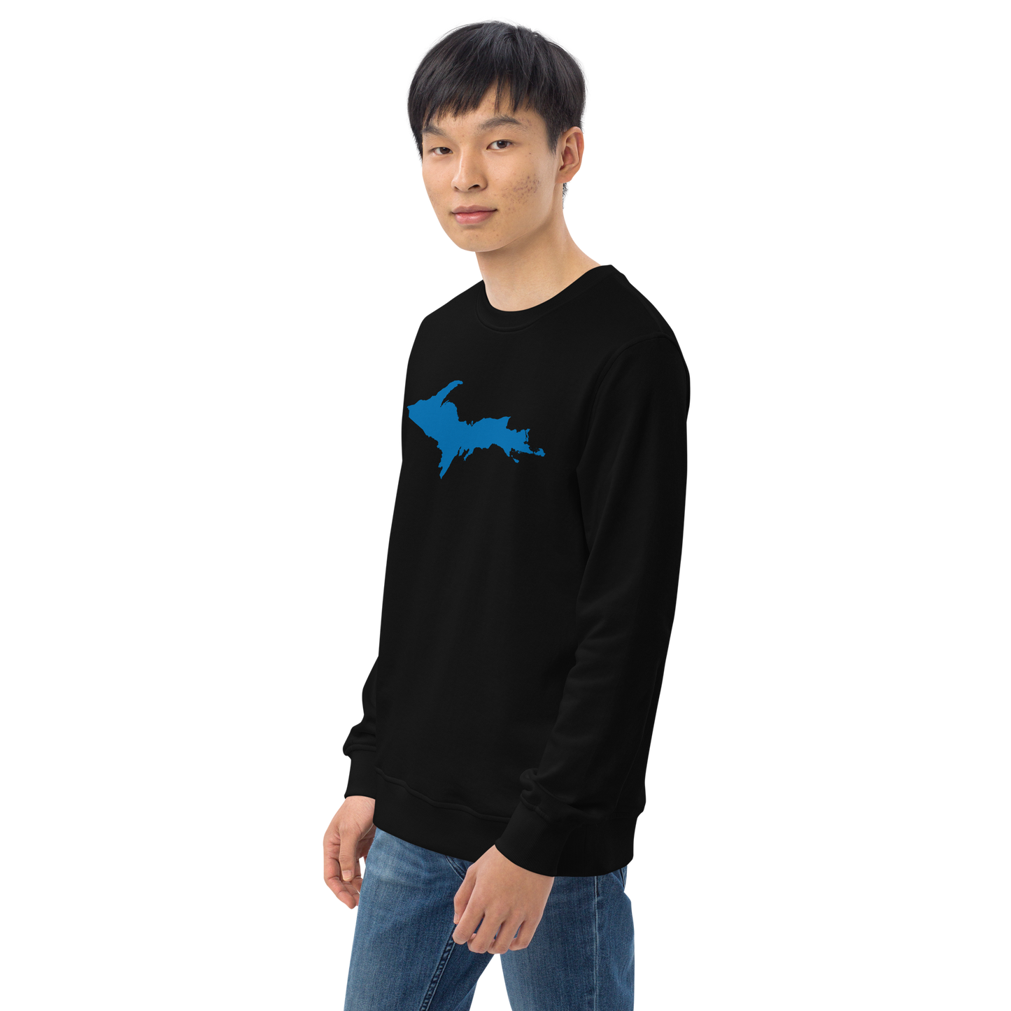 Michigan Upper Peninsula Organic Sweatshirt (w/ Azure UP Outline)