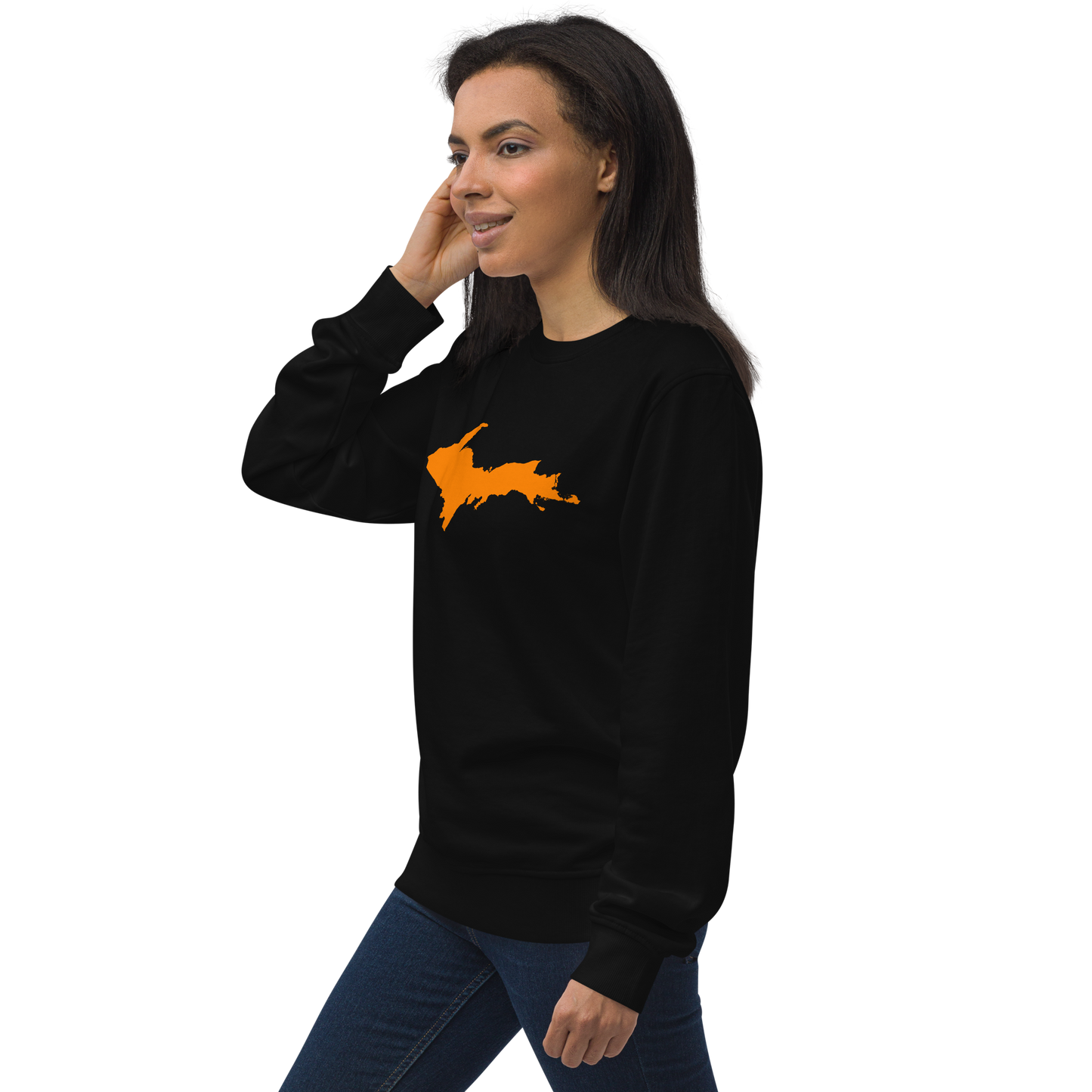 Michigan Upper Peninsula Organic Sweatshirt (w/ Orange UP Outline)