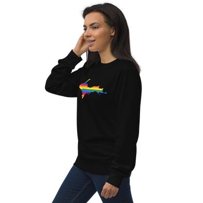 Michigan Upper Peninsula Sweatshirt (w/ UP Pride Flag Outline) | Unisex Organic