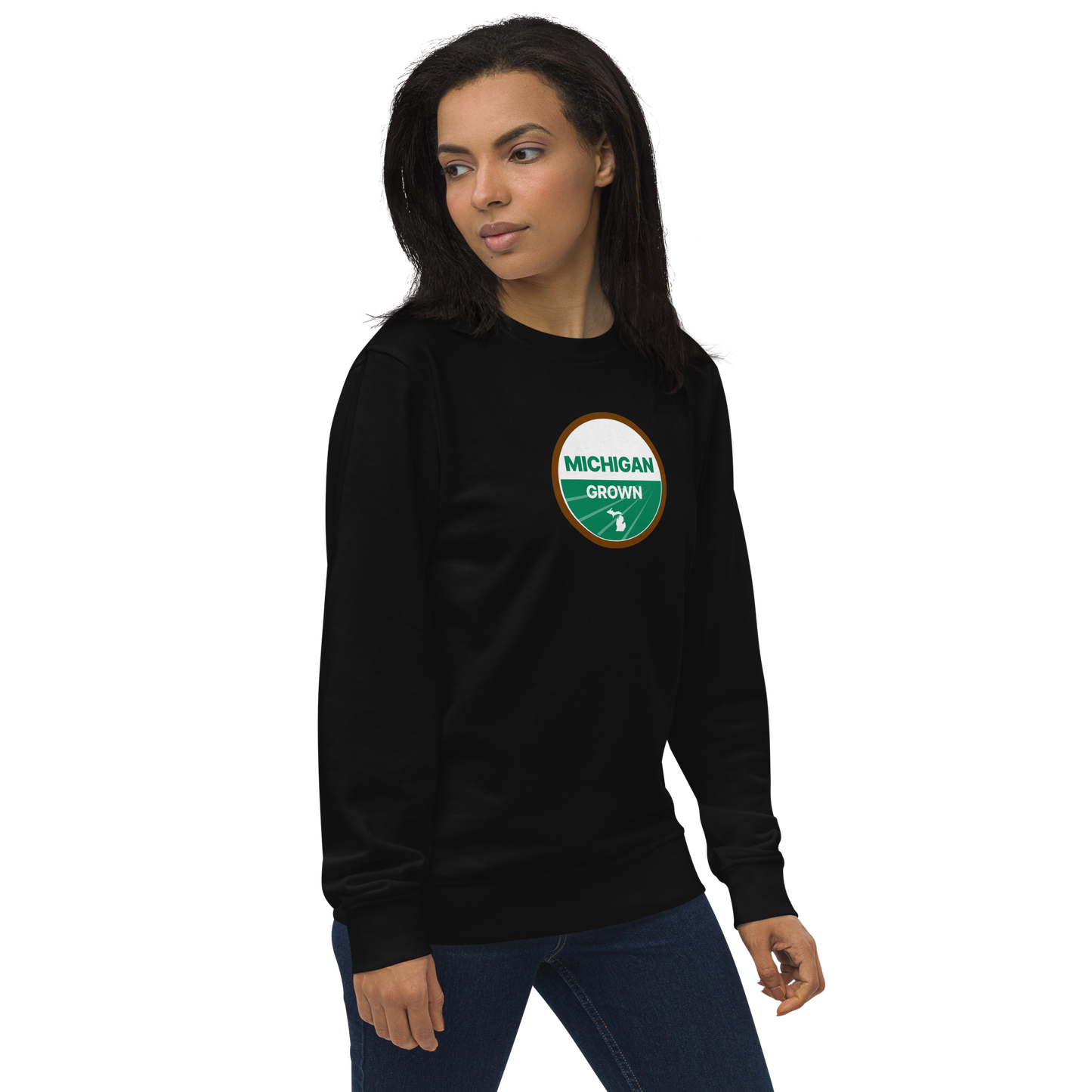 'Michigan Grown' Sweatshirt (Agricultural Certification Parody) | Unisex Organic