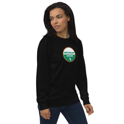 'Michigan Grown' Sweatshirt (Agricultural Certification Parody) | Unisex Organic