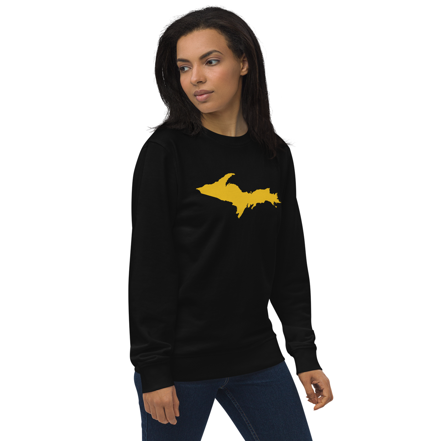 Michigan Upper Peninsula Organic Sweatshirt (w/ Gold UP Outline)