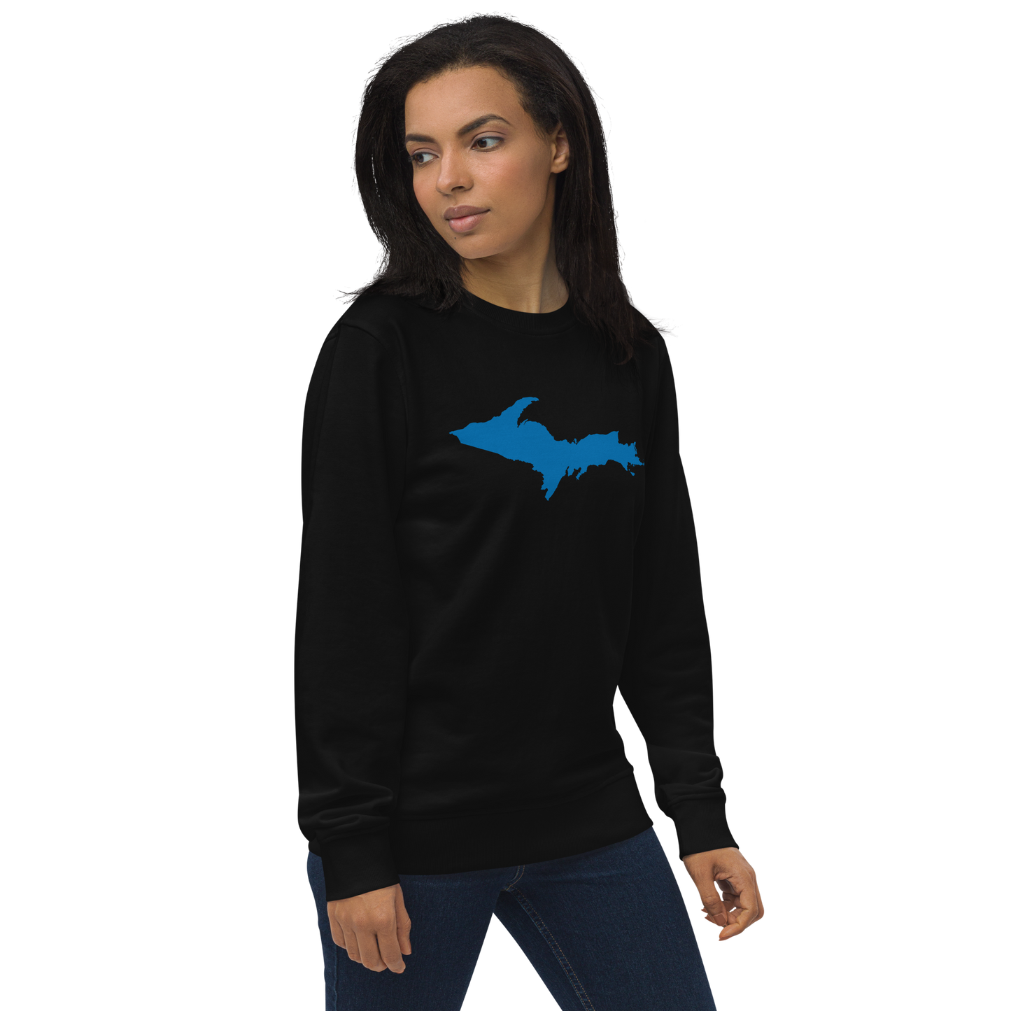 Michigan Upper Peninsula Organic Sweatshirt (w/ Azure UP Outline)