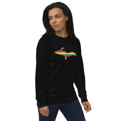 Michigan Upper Peninsula Sweatshirt (w/ UP Pride Flag Outline) | Unisex Organic