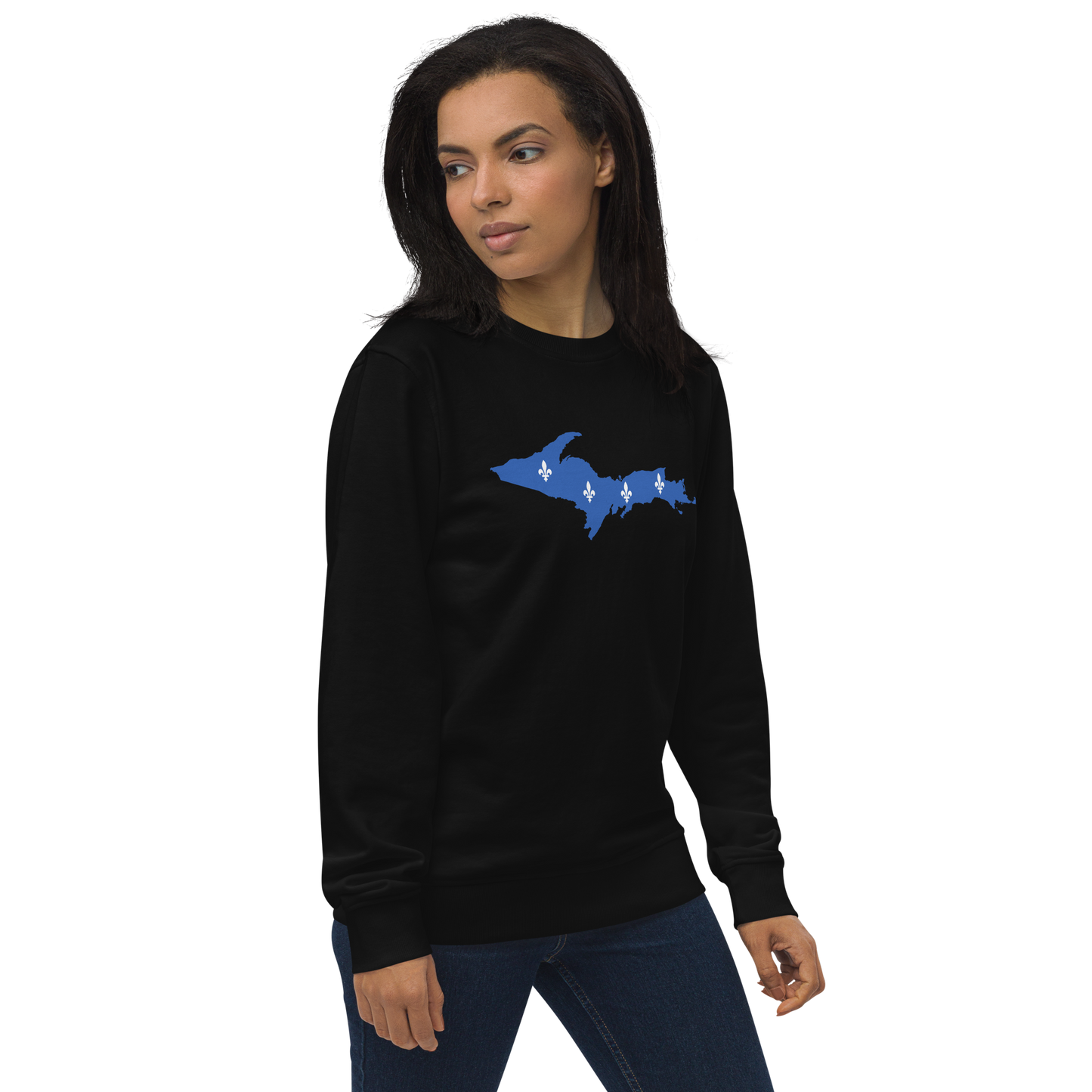 Michigan Upper Peninsula Sweatshirt (w/ UP Quebec Flag Outline) | Unisex Organic