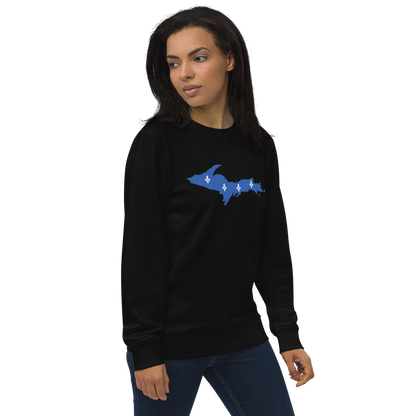 Michigan Upper Peninsula Sweatshirt (w/ UP Quebec Flag Outline) | Unisex Organic