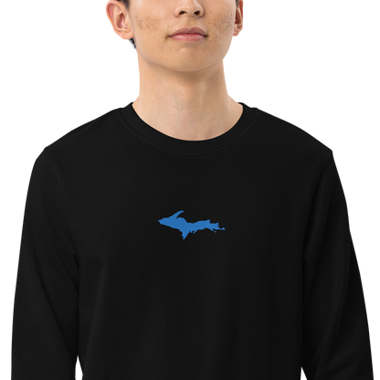 Michigan Upper Peninsula Sweatshirt (w/ Embroidered Azure UP Outline) | Unisex Organic