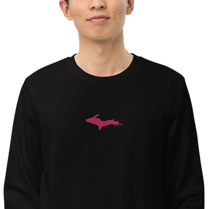 Michigan Upper Peninsula Sweatshirt (w/ Embroidered Pink UP Outline) | Unisex Organic