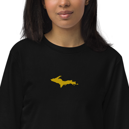 Michigan Upper Peninsula Sweatshirt (w/ Embroidered Gold UP Outline) | Unisex Organic