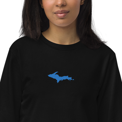 Michigan Upper Peninsula Sweatshirt (w/ Embroidered Azure UP Outline) | Unisex Organic