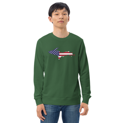 Michigan Upper Peninsula Organic Sweatshirt (w/ UP USA Flag Outline)