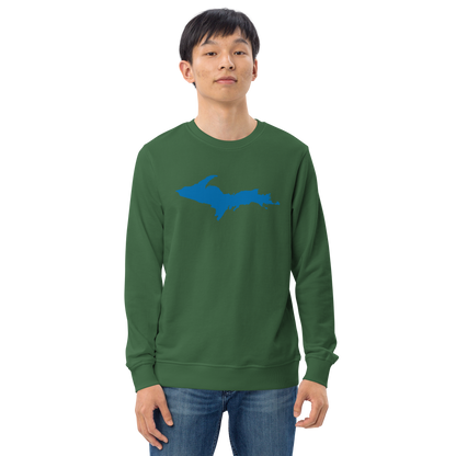 Michigan Upper Peninsula Organic Sweatshirt (w/ Azure UP Outline)