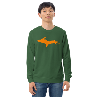 Michigan Upper Peninsula Organic Sweatshirt (w/ Orange UP Outline)