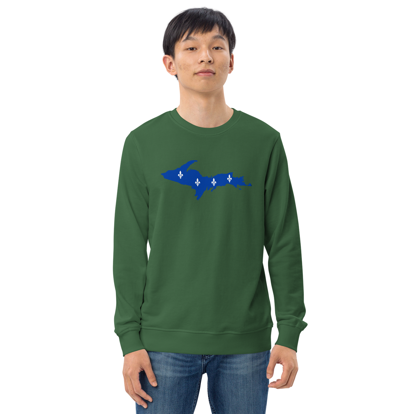 Michigan Upper Peninsula Sweatshirt (w/ UP Quebec Flag Outline) | Unisex Organic