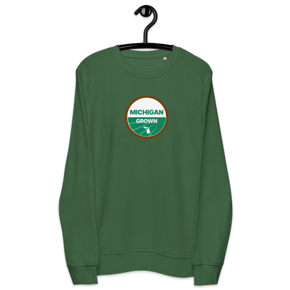 'Michigan Grown' Sweatshirt (Agricultural Certification Parody) | Unisex Organic