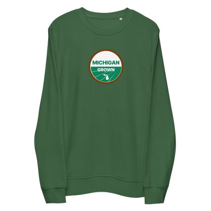 'Michigan Grown' Sweatshirt (Agricultural Certification Parody) | Unisex Organic