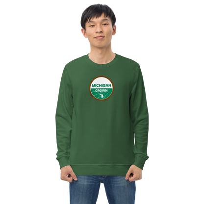 'Michigan Grown' Sweatshirt (Agricultural Certification Parody) | Unisex Organic