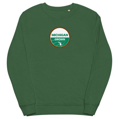 'Michigan Grown' Sweatshirt (Agricultural Certification Parody) | Unisex Organic