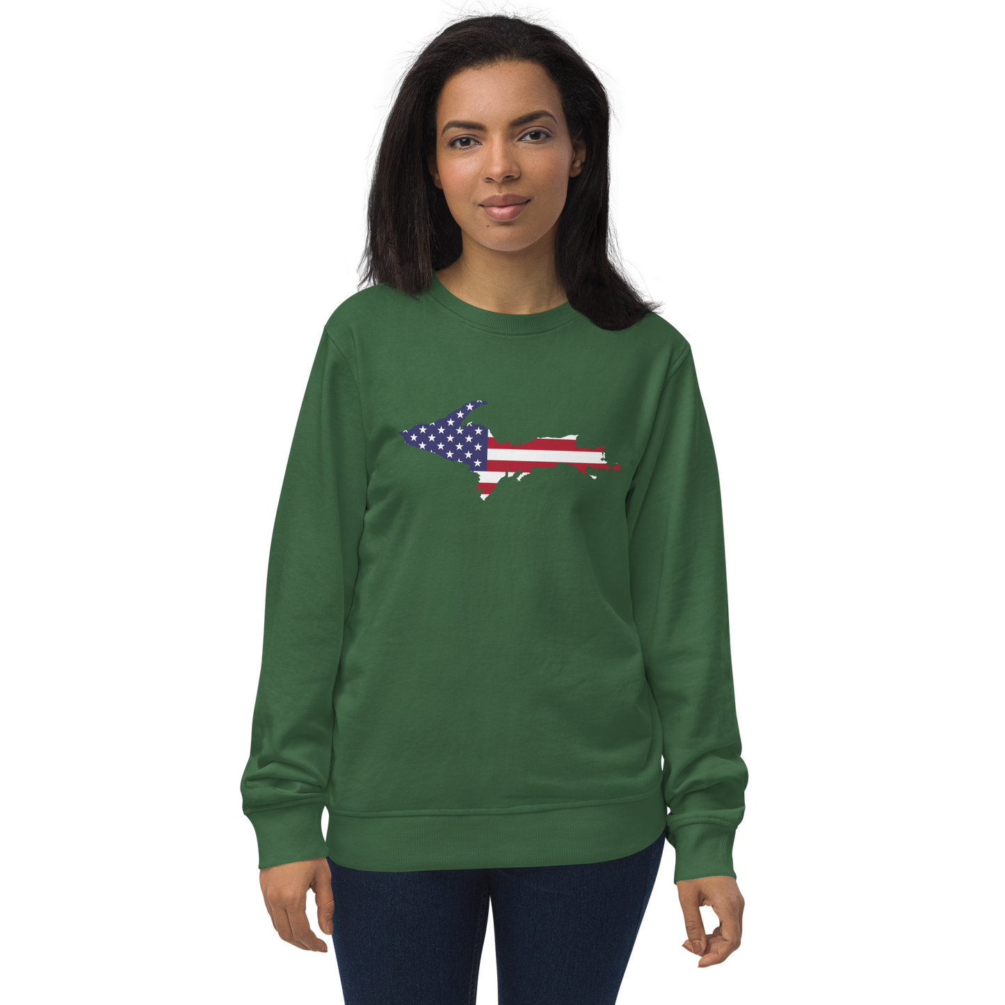 Michigan Upper Peninsula Organic Sweatshirt (w/ UP USA Flag Outline)