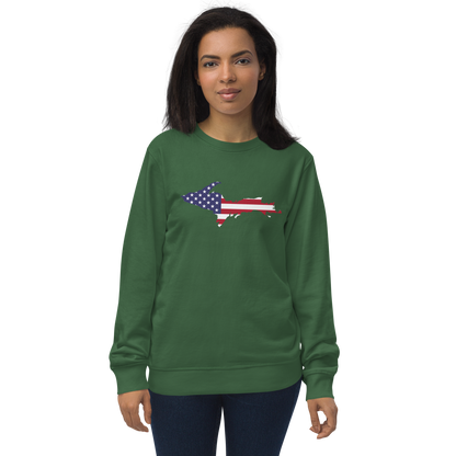 Michigan Upper Peninsula Organic Sweatshirt (w/ UP USA Flag Outline)