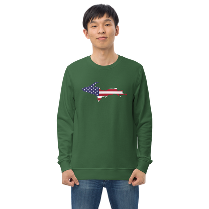 Michigan Upper Peninsula Organic Sweatshirt (w/ UP USA Flag Outline)