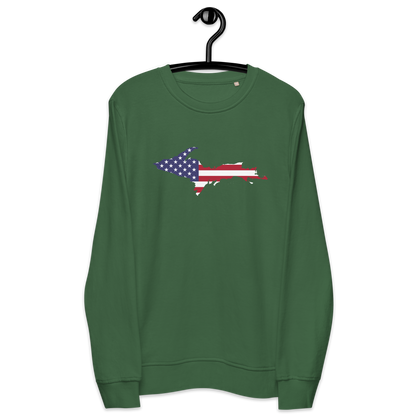 Michigan Upper Peninsula Organic Sweatshirt (w/ UP USA Flag Outline)