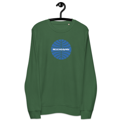 'Michigan' Organic Sweatshirt (Vintage Airline Parody)