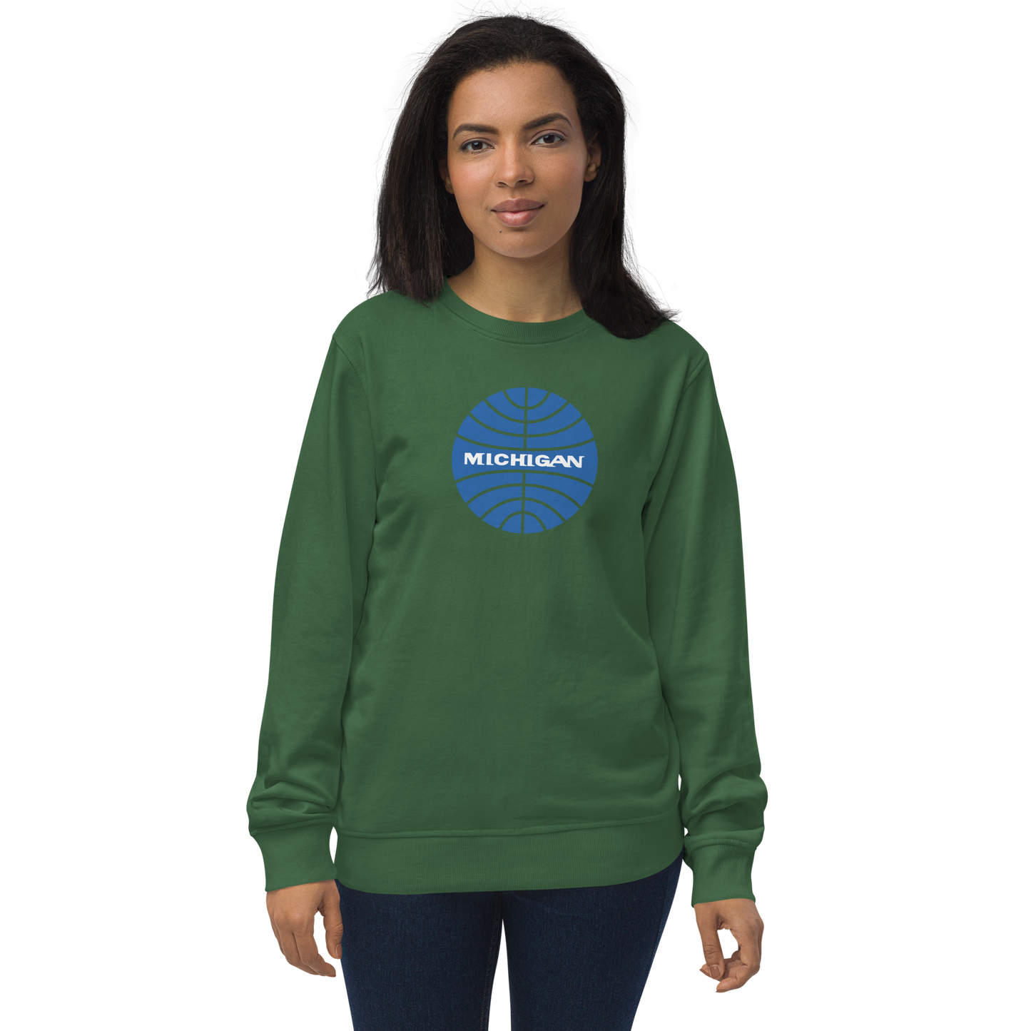 'Michigan' Organic Sweatshirt (Vintage Airline Parody)