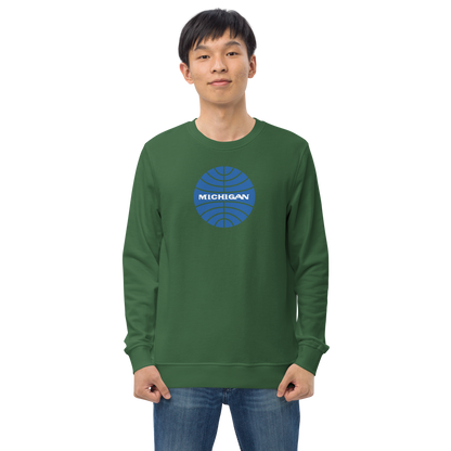 'Michigan' Organic Sweatshirt (Vintage Airline Parody)