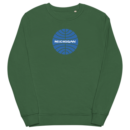 'Michigan' Organic Sweatshirt (Vintage Airline Parody)