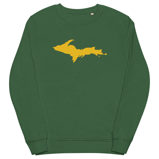 Michigan Upper Peninsula Organic Sweatshirt (w/ Gold UP Outline)