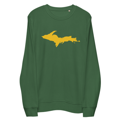 Michigan Upper Peninsula Organic Sweatshirt (w/ Gold UP Outline)