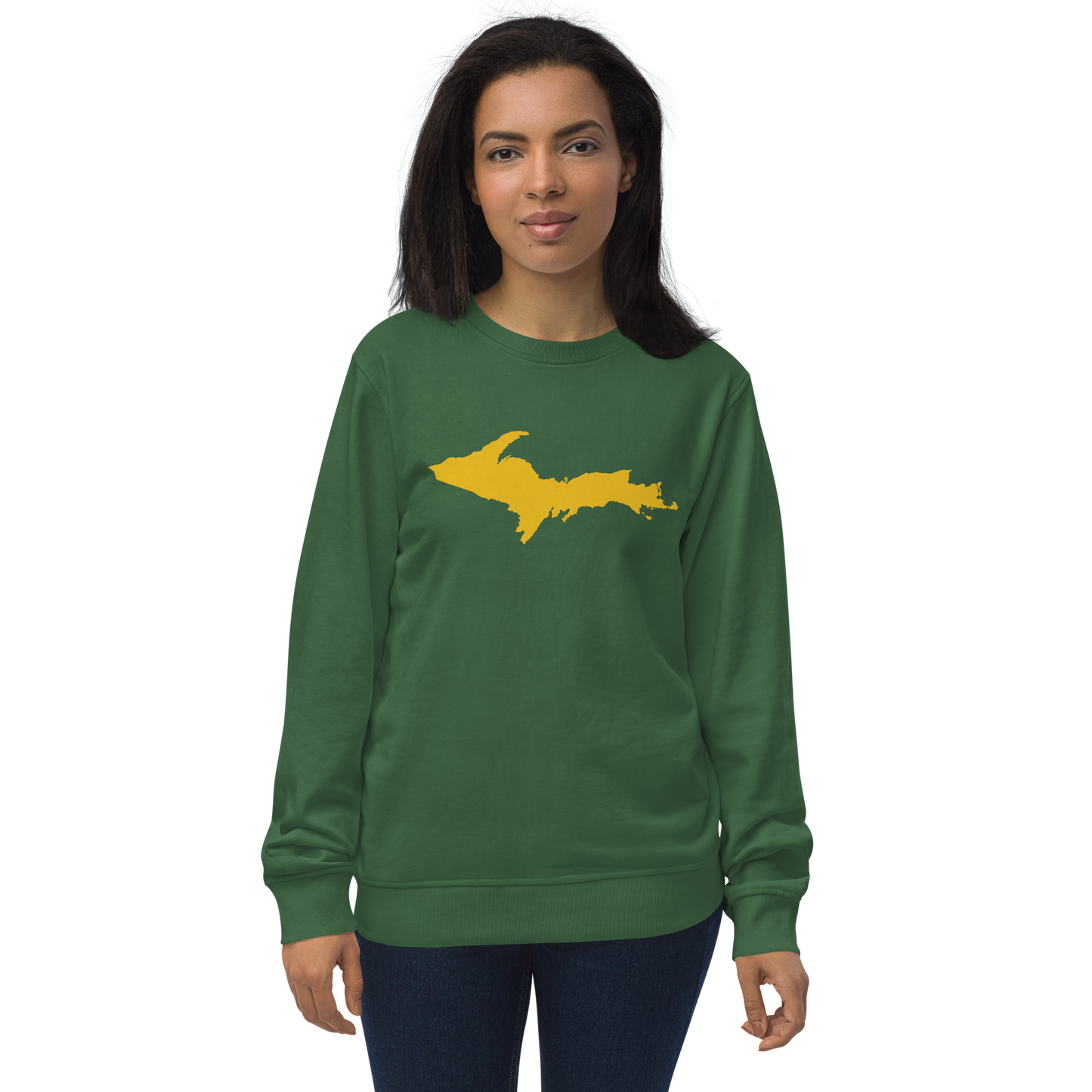 Michigan Upper Peninsula Organic Sweatshirt (w/ Gold UP Outline)