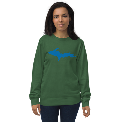 Michigan Upper Peninsula Organic Sweatshirt (w/ Azure UP Outline)