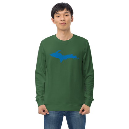 Michigan Upper Peninsula Organic Sweatshirt (w/ Azure UP Outline)