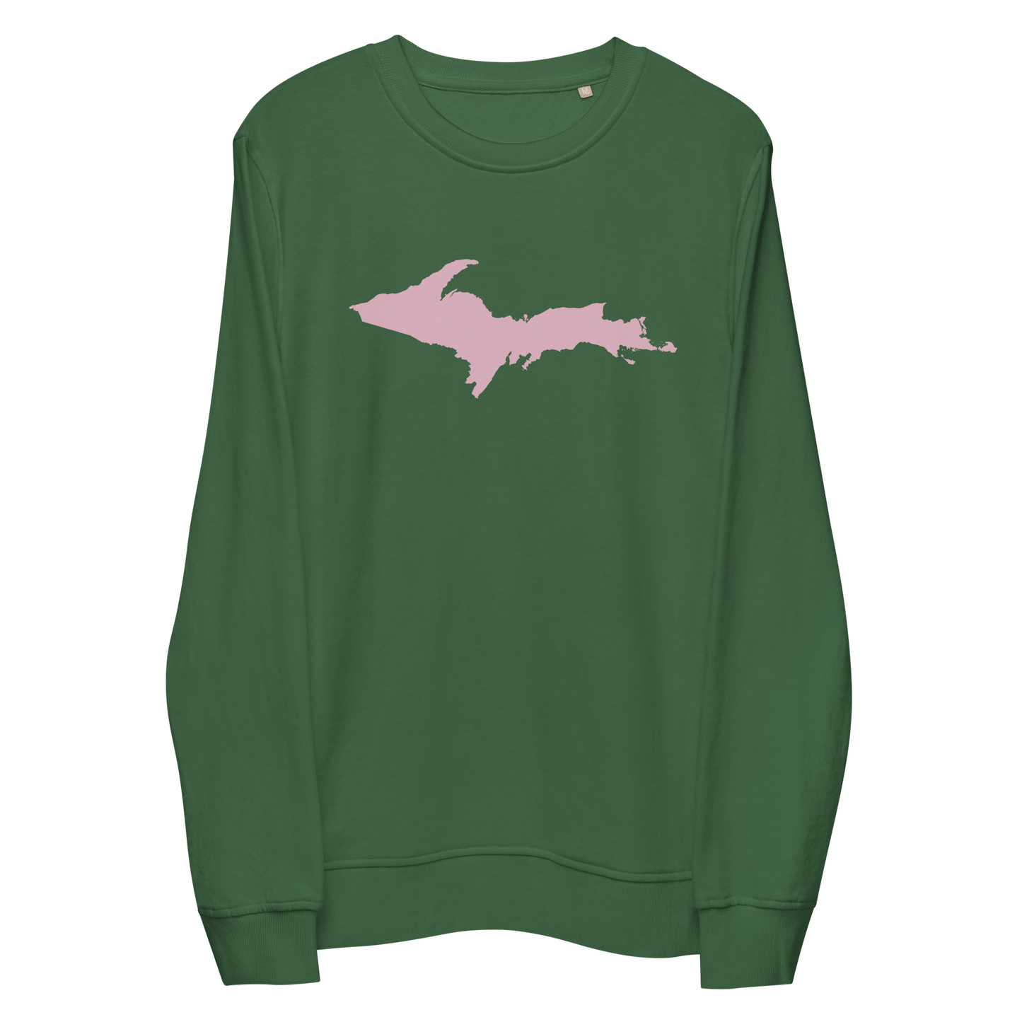 Michigan Upper Peninsula Organic Sweatshirt (w/ Pink UP Outline)