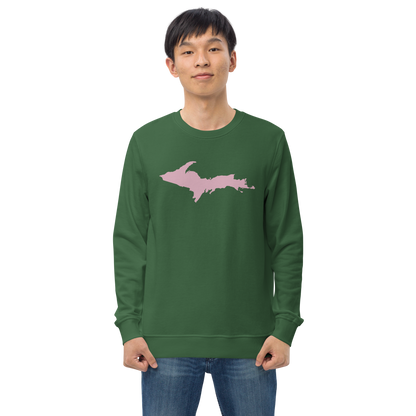 Michigan Upper Peninsula Organic Sweatshirt (w/ Pink UP Outline)