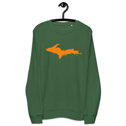 Michigan Upper Peninsula Organic Sweatshirt (w/ Orange UP Outline)