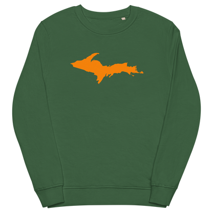 Michigan Upper Peninsula Organic Sweatshirt (w/ Orange UP Outline)