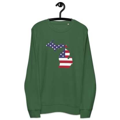 Michigan Organic Sweatshirt (w/ MI USA Flag Outline)