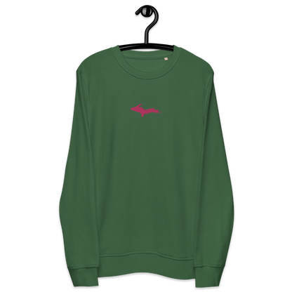 Michigan Upper Peninsula Sweatshirt (w/ Embroidered Pink UP Outline) | Unisex Organic