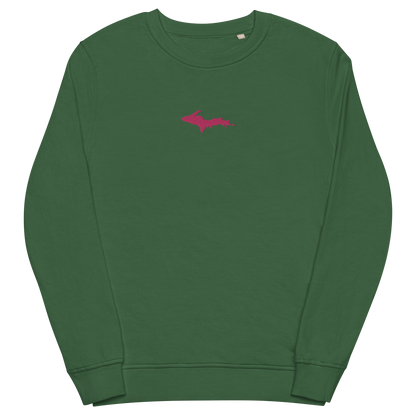 Michigan Upper Peninsula Sweatshirt (w/ Embroidered Pink UP Outline) | Unisex Organic