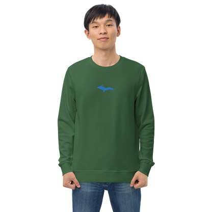 Michigan Upper Peninsula Sweatshirt (w/ Embroidered Azure UP Outline) | Unisex Organic