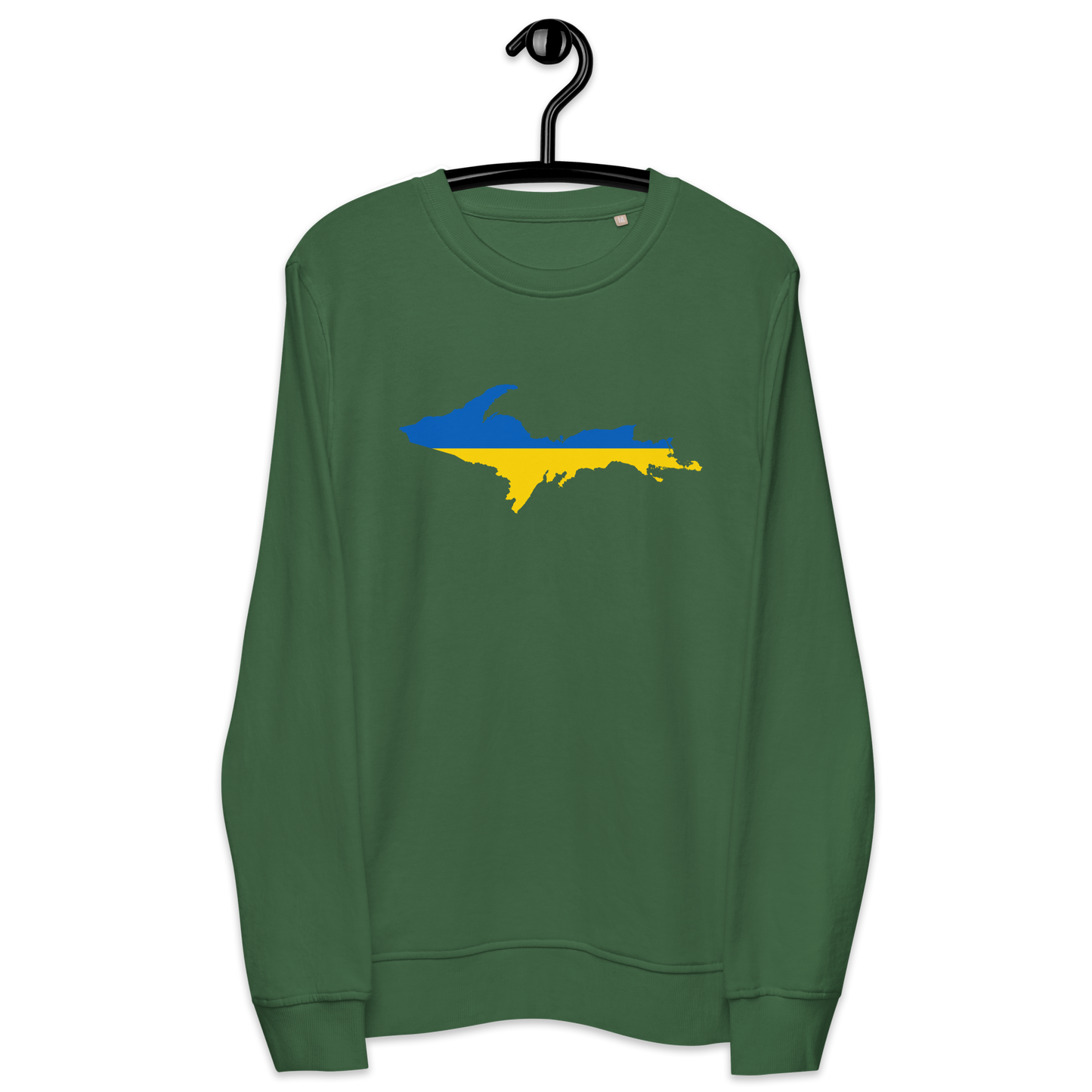 Michigan Upper Peninsula Sweatshirt (w/ Ukraine Flag Outline) | Unisex Organic