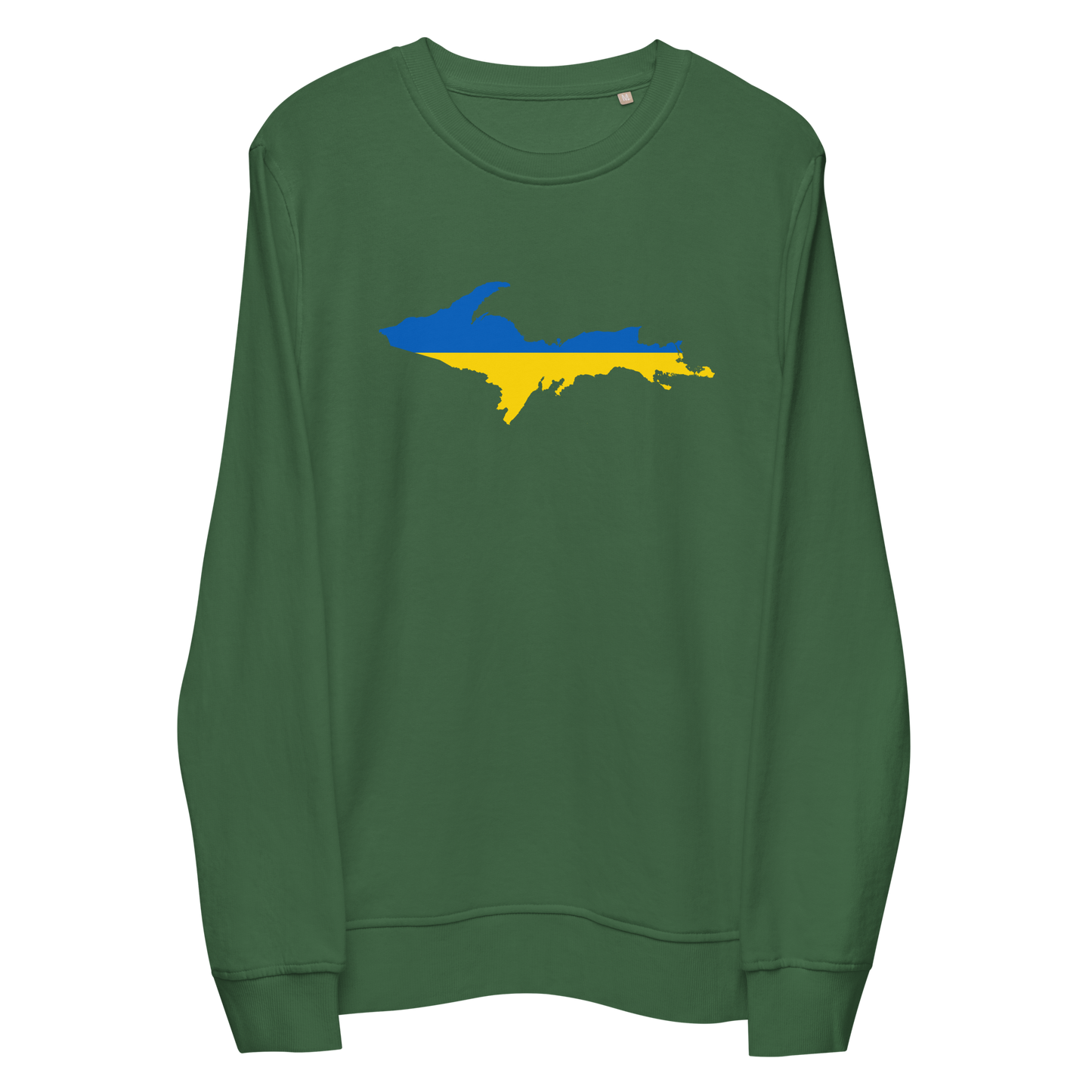 Michigan Upper Peninsula Sweatshirt (w/ Ukraine Flag Outline) | Unisex Organic