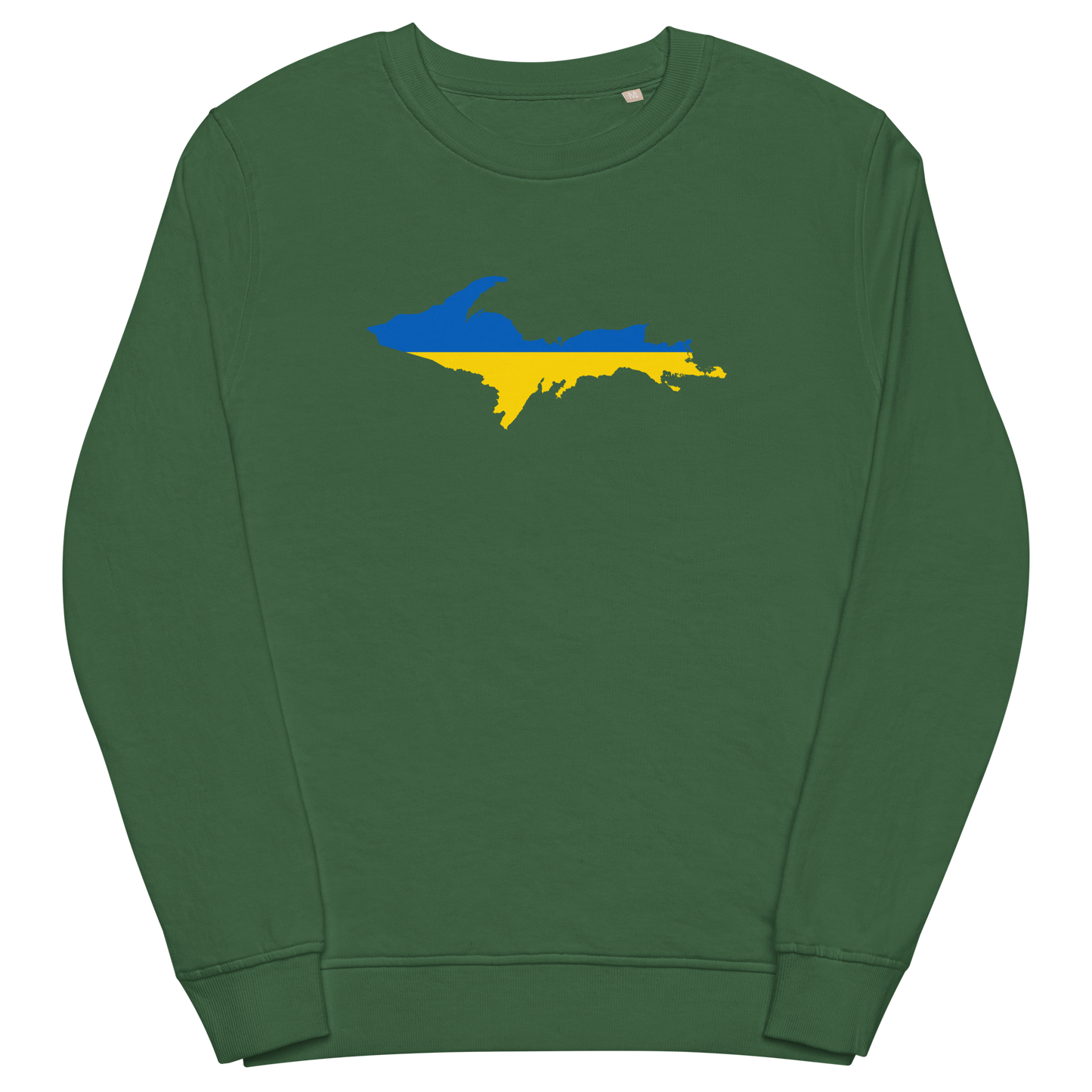 Michigan Upper Peninsula Sweatshirt (w/ Ukraine Flag Outline) | Unisex Organic