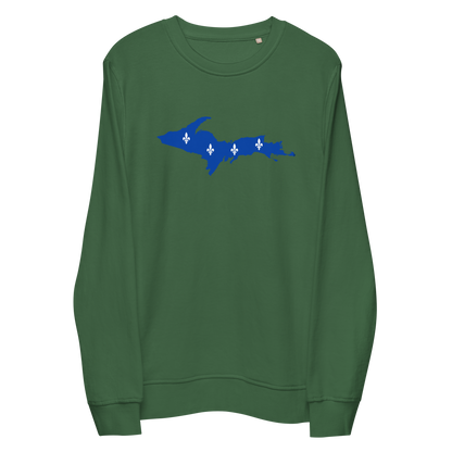 Michigan Upper Peninsula Sweatshirt (w/ UP Quebec Flag Outline) | Unisex Organic